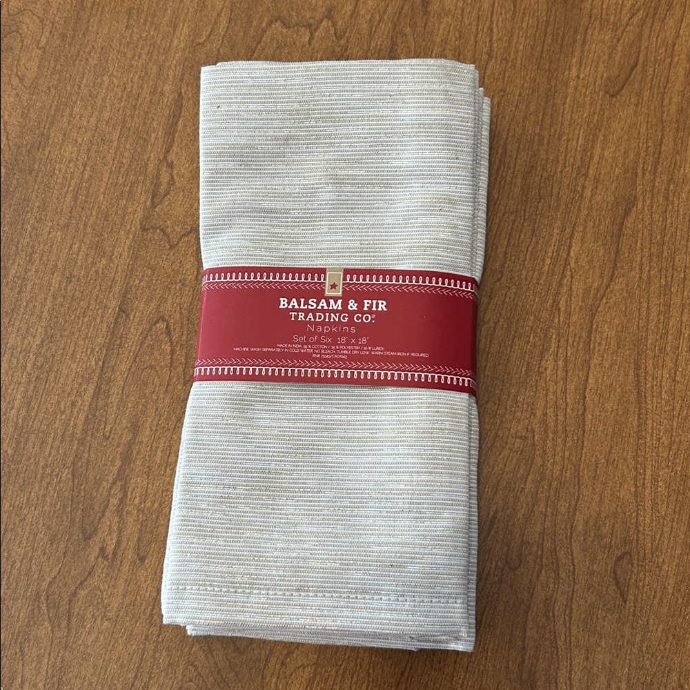 Balsam & Fir Trading Co. Gray Striped Napkins